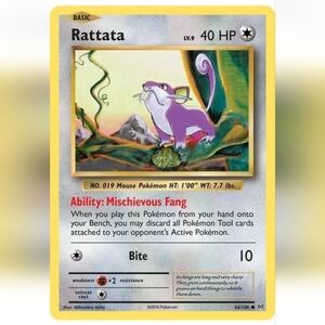 Rattata Pokemon Card 🔥 40 HP 🟡 66/108